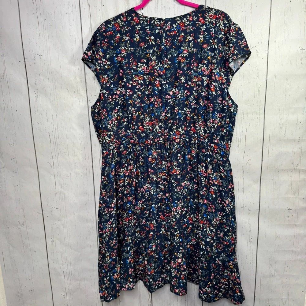J.Crew Navy Floral Ruffle Mini Dress Romantic Cottagecore Soft Feminine - Picture 13 of 16